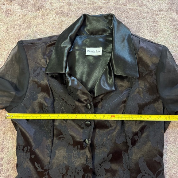 Amanda Lane Vintage Women’s XS/S Black Gothic Vampire Button-up Duster Overcoat - Picture 9 of 12